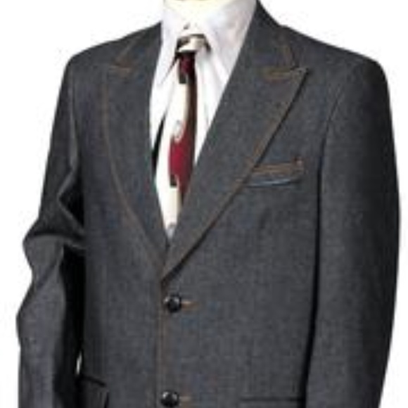 8376 Men's 3pc. Denim Suit